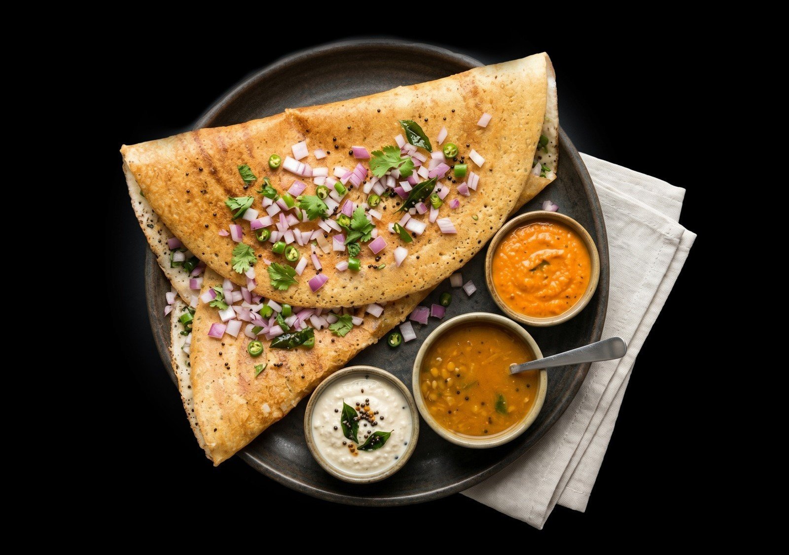 "Garden Crunch" Onion Dosa